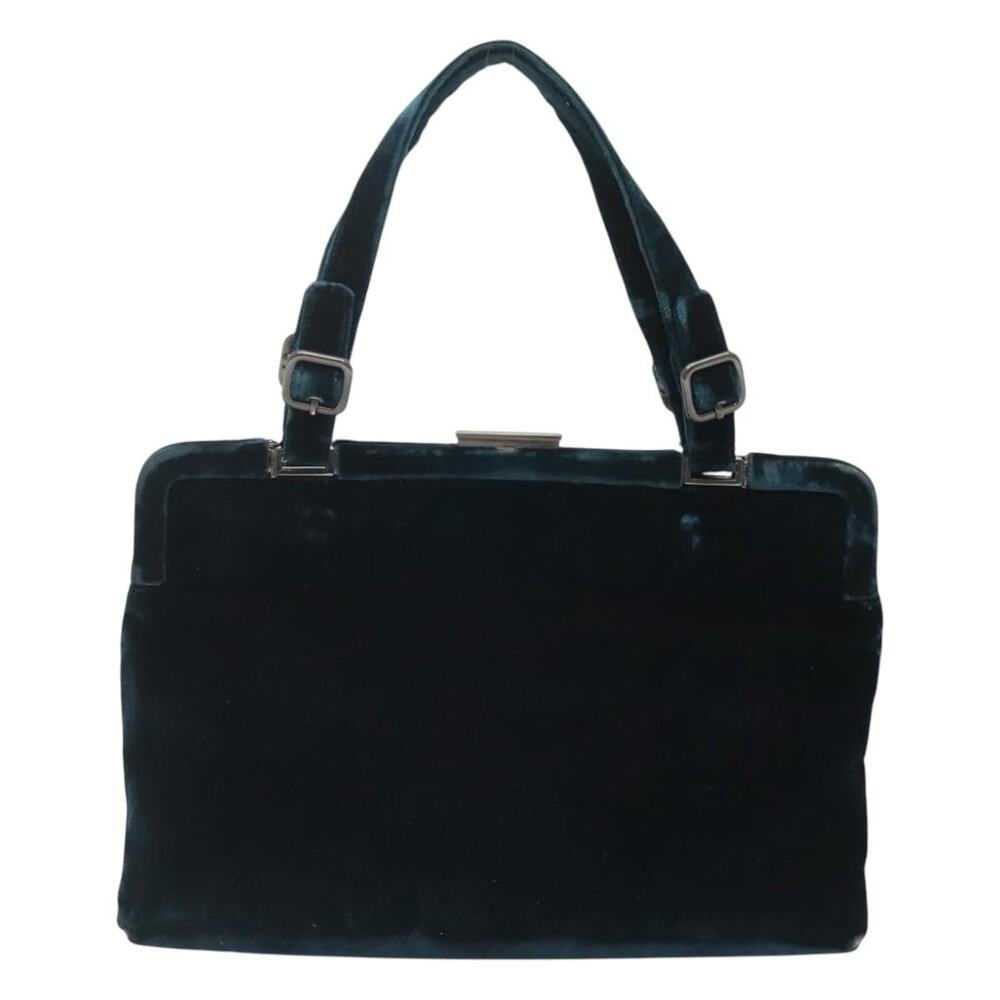 PRADA Tote Bag Velor Navy Silver - Picture 3 of 12
